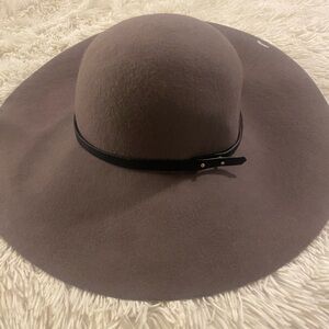 Elegant Brown Wide-Brim Hat